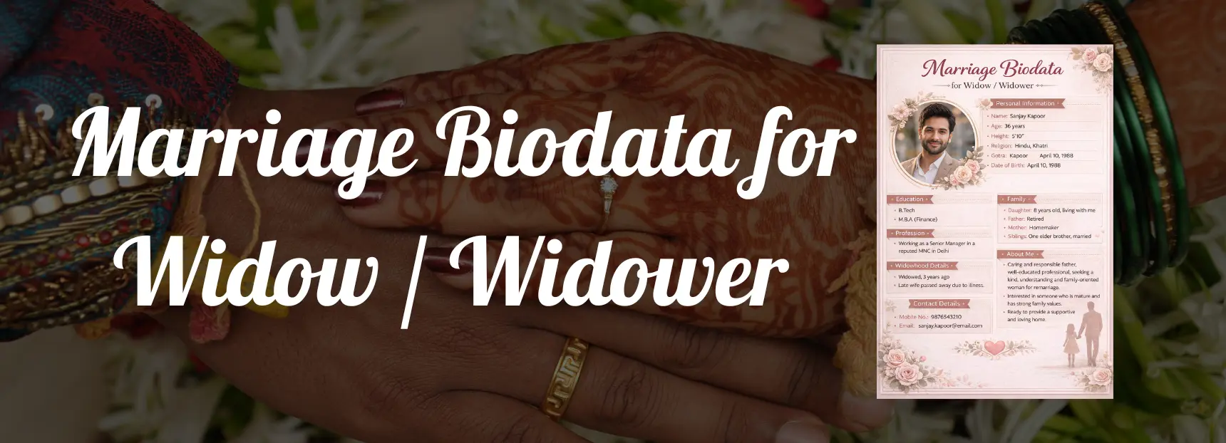 Marriage Biodata for Widow / Widower (2026) – Complete Format, Sample &amp; Guide
